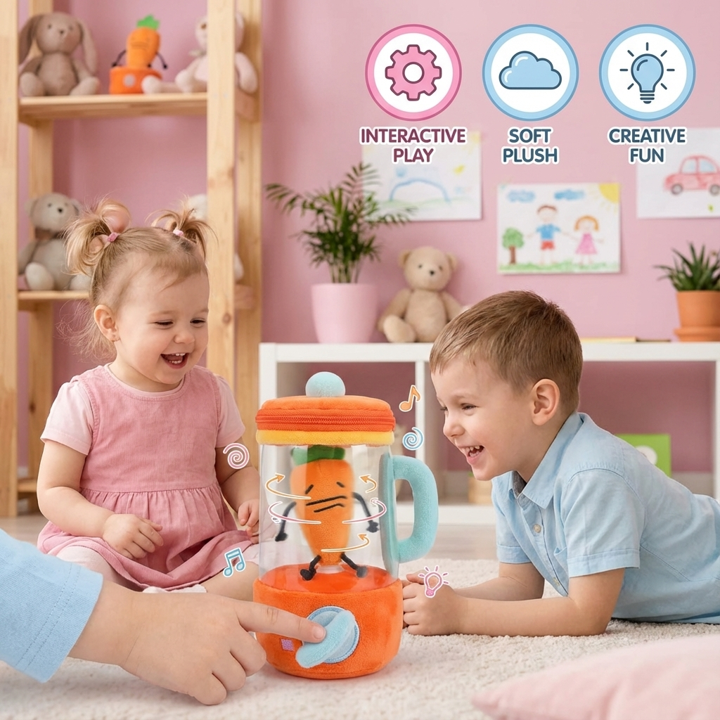 Lustiger Karotten Mixxer Kinder Plüsch Spielzeug