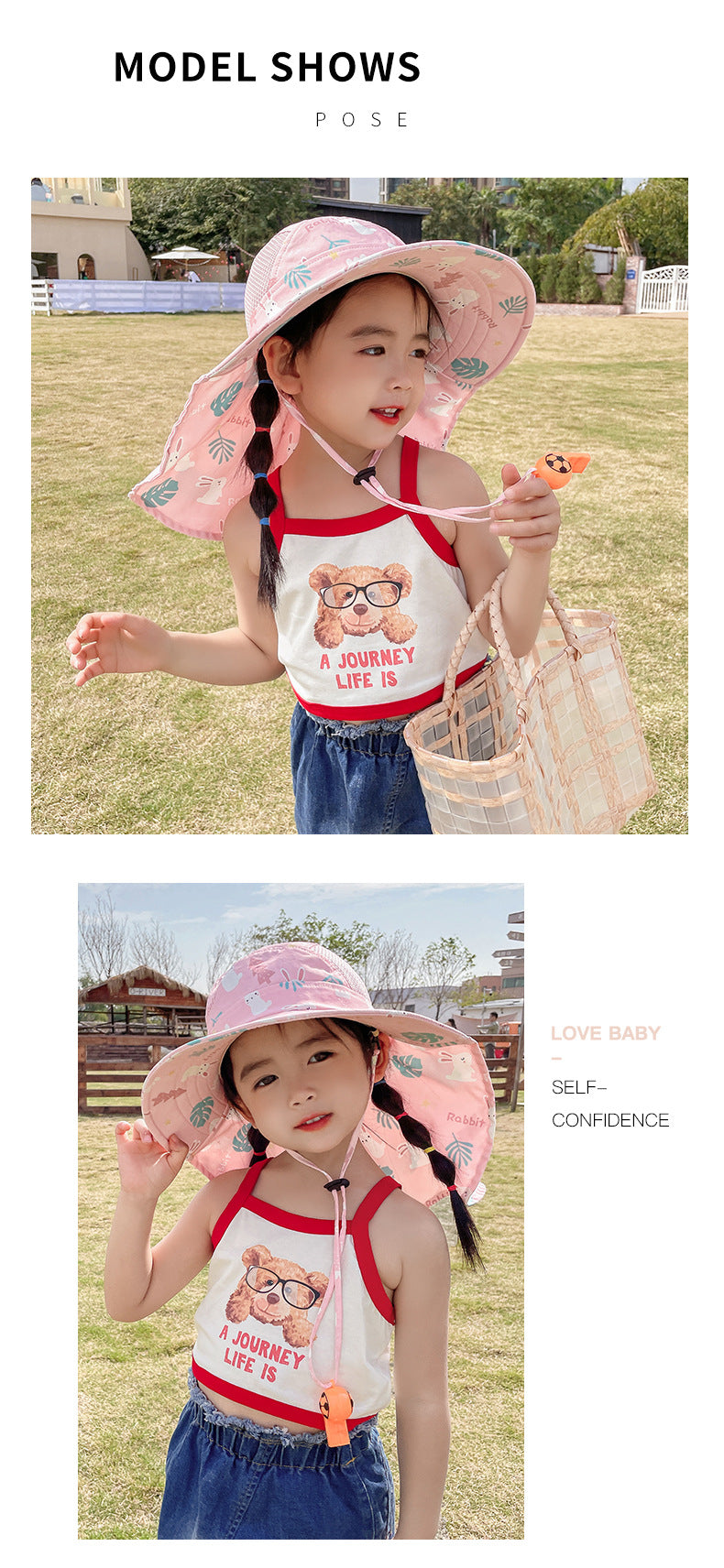 Kinder Sonnenhut mit UPF 50+ - Verstellbare Kinnbänder und Breite Krempe