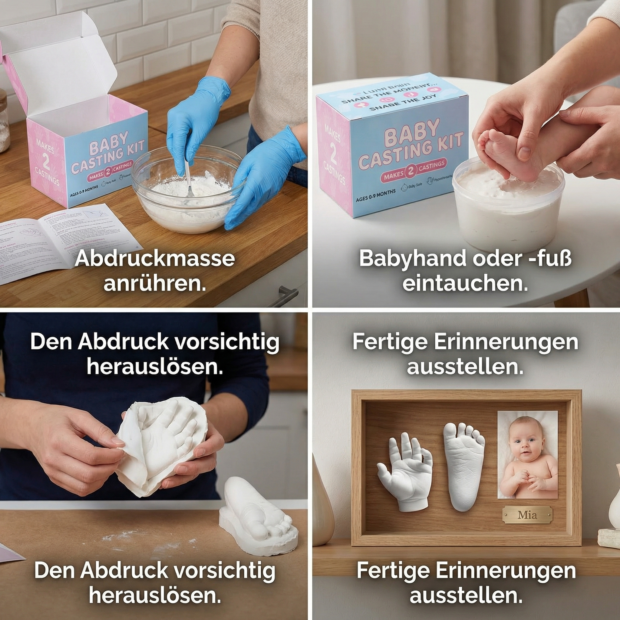 Baby Hand- & Fußabdruck-Set – Erinnerungsset für Neugeborene & Eltern