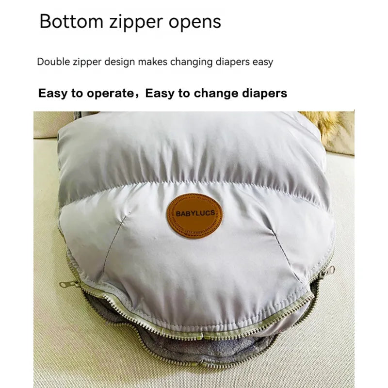 Baby Fußsack für Kinderwagen – Warmer Stroller Schlafsack mit Fellrand