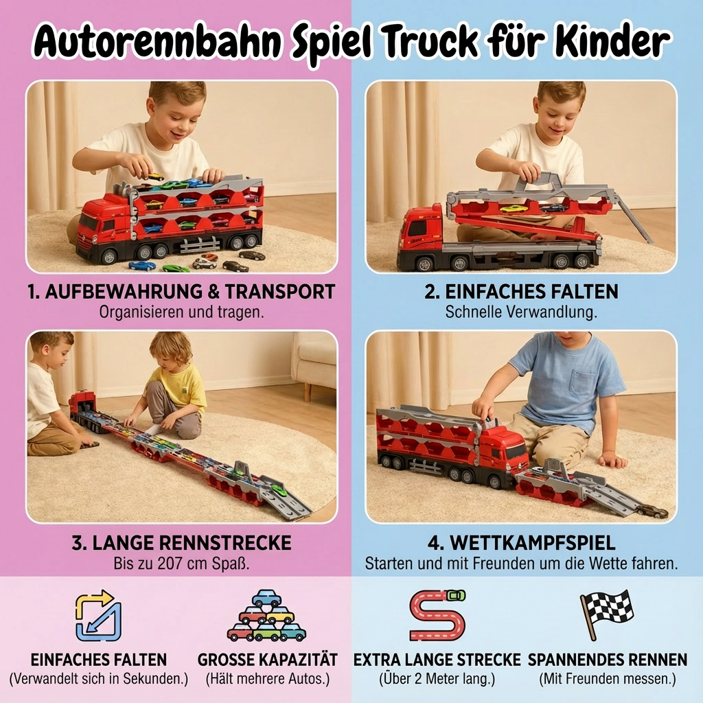 Autorennbahn Spiel Truck für Kinder