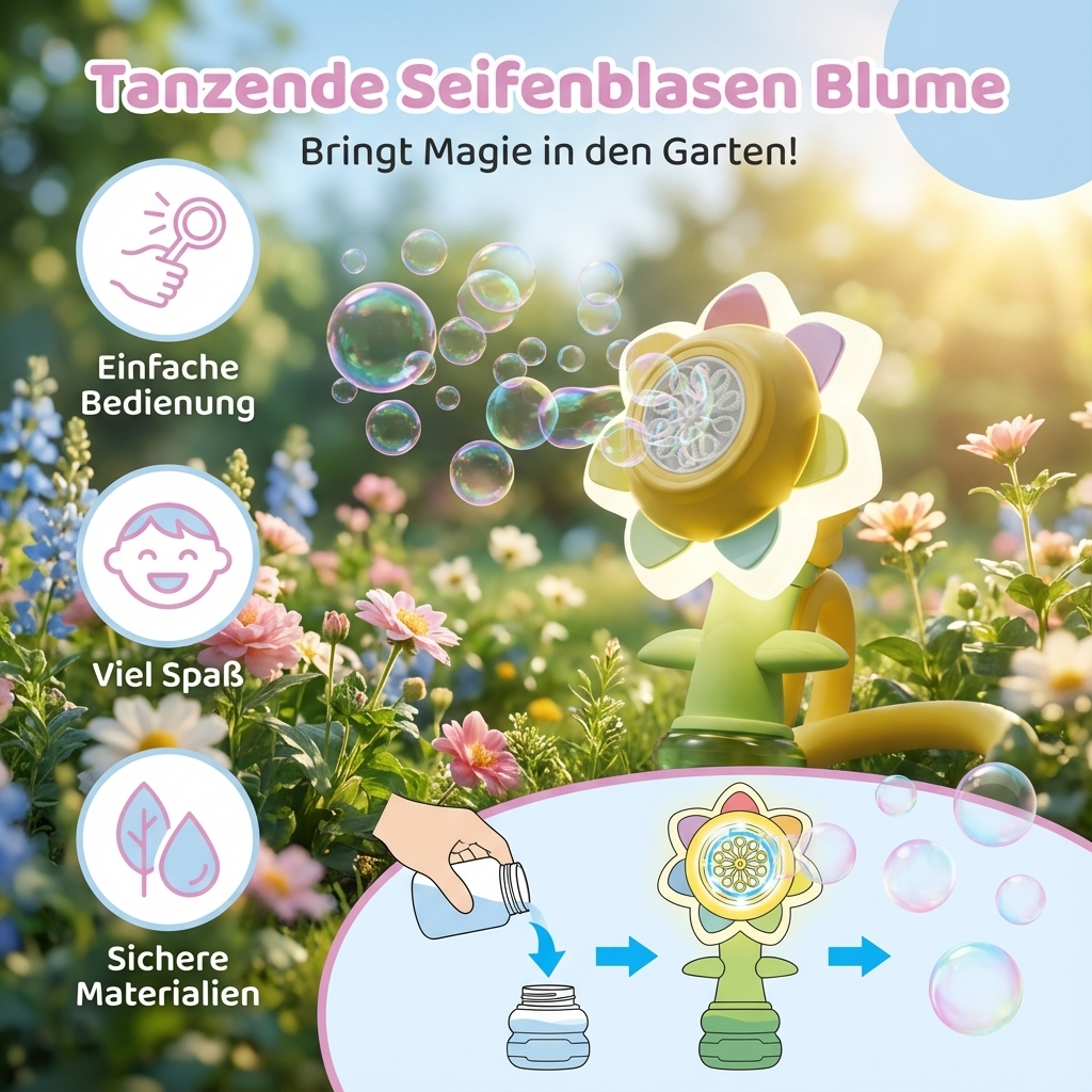 Tanzende Seifenblasen Blume