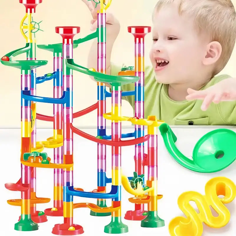 Baustein Murmelbahn Säulen Spielset