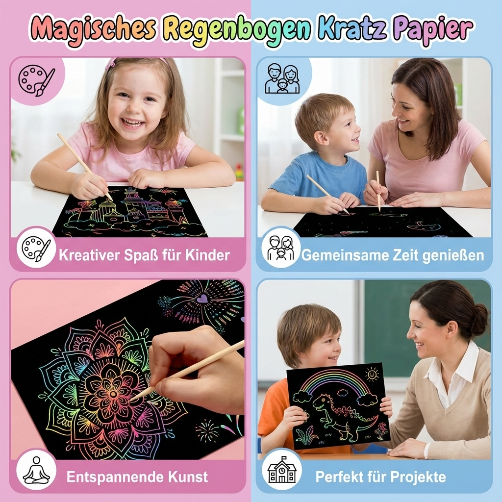 Magisches Regenbogen Kratz Papier