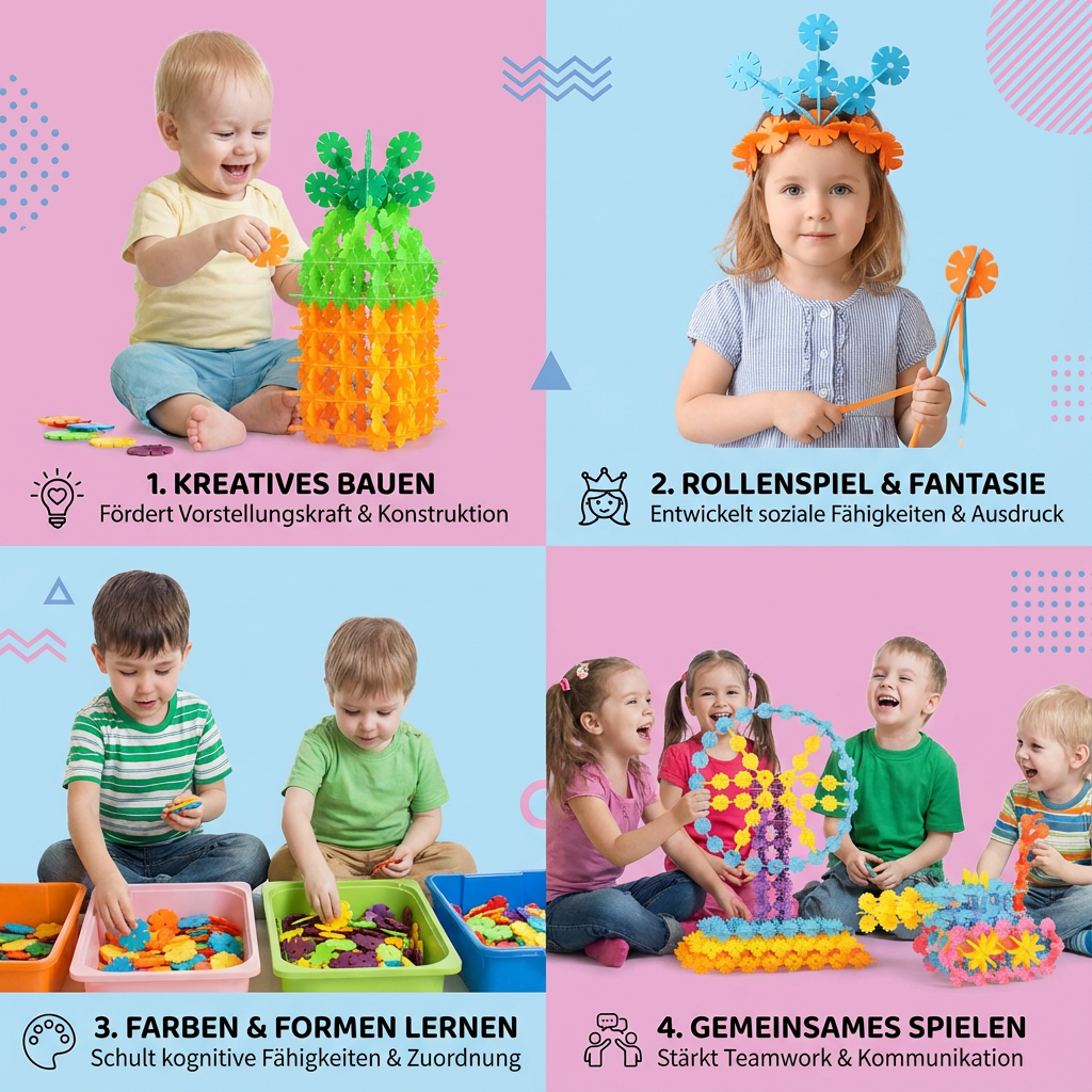 Flockenförmige Montessori Spielbausteine