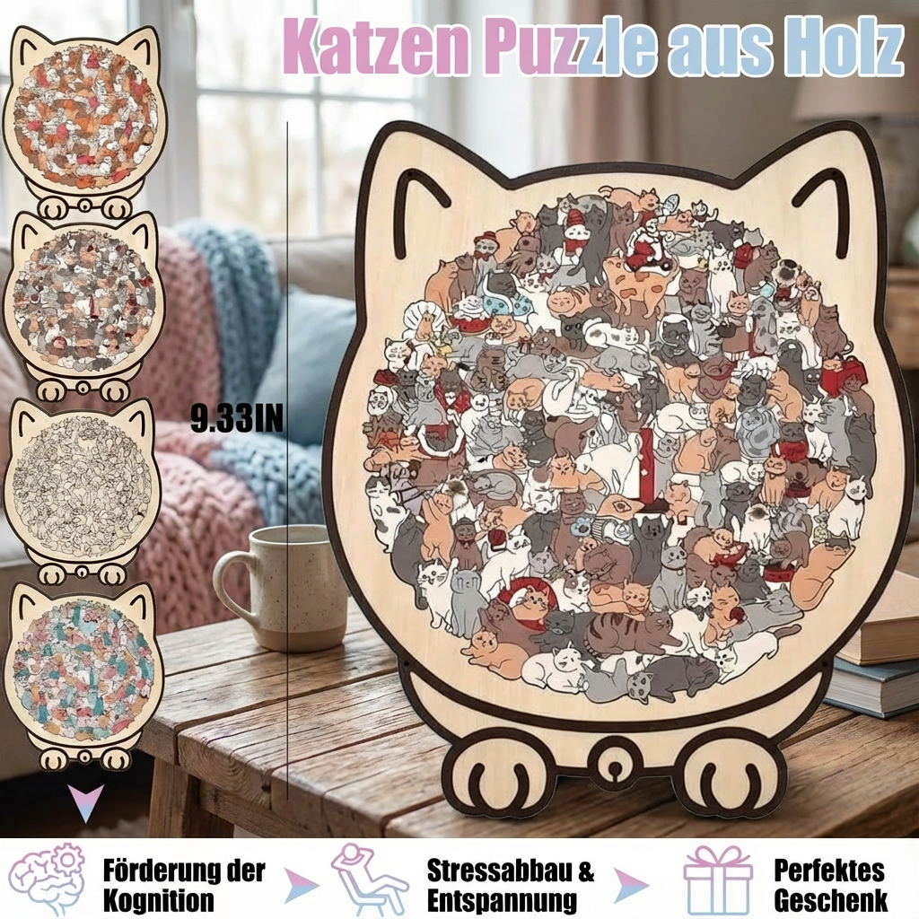 Katzen Puzzle aus Holz