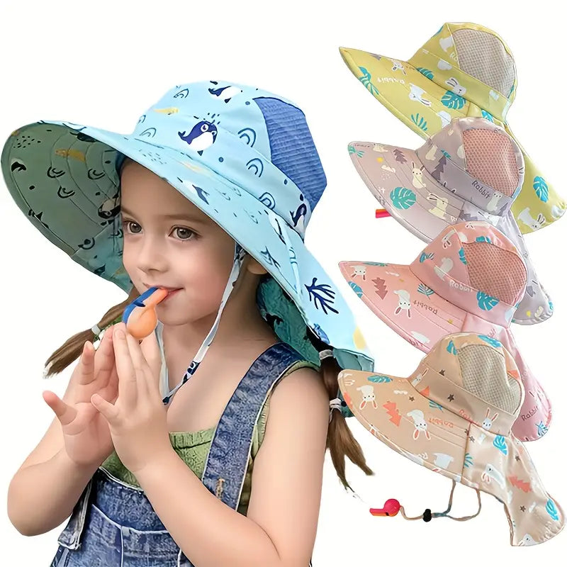 Kinder Sonnenhut mit UPF 50+ - Verstellbare Kinnbänder und Breite Krempe