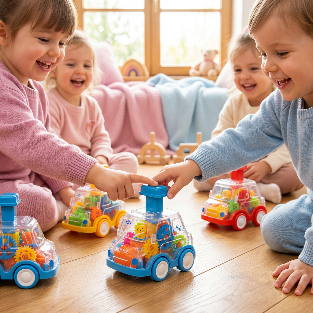 Drück und Los - Zahnrad Spielautos