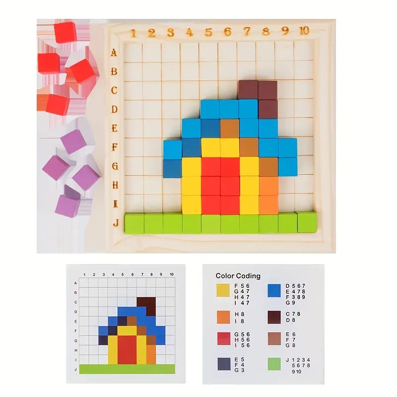 Montessori Farb- Buchstaben und Zahlen Spiel aus Holz