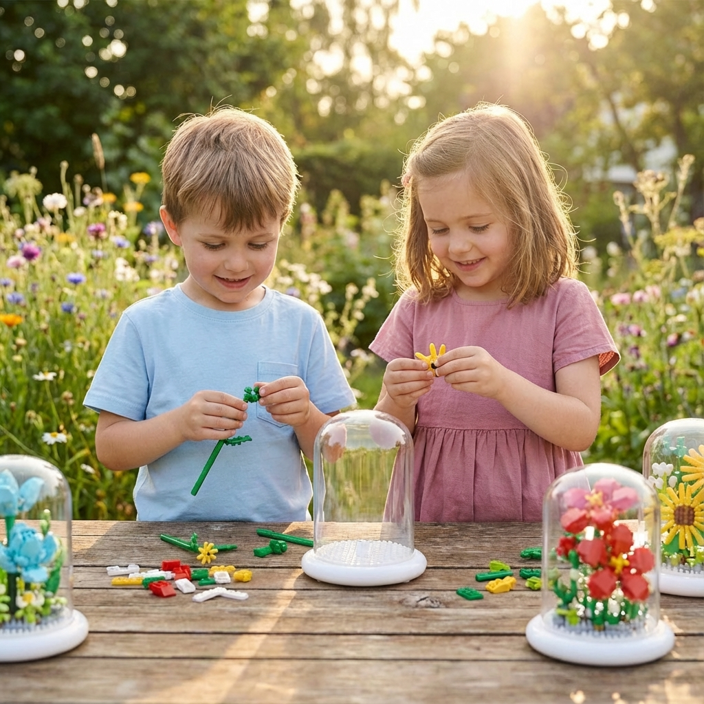 Edle Baustein Blume im Glas