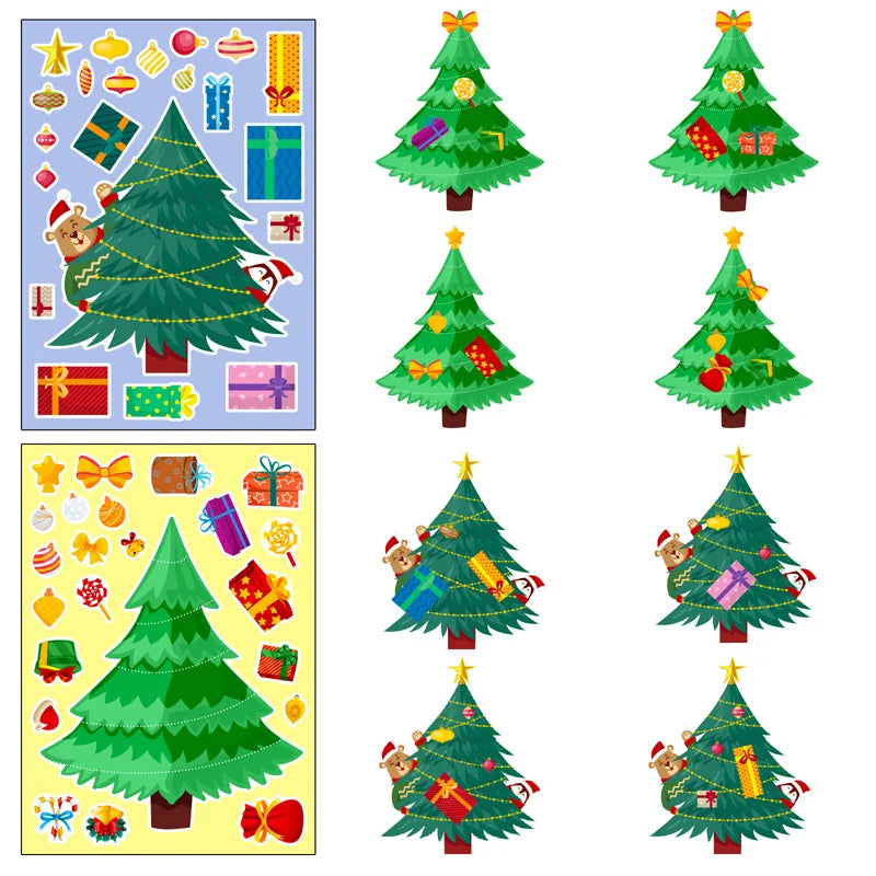 DIY Weihnachtsbaum Sticker Set – Kreatives Basteln für Kinder