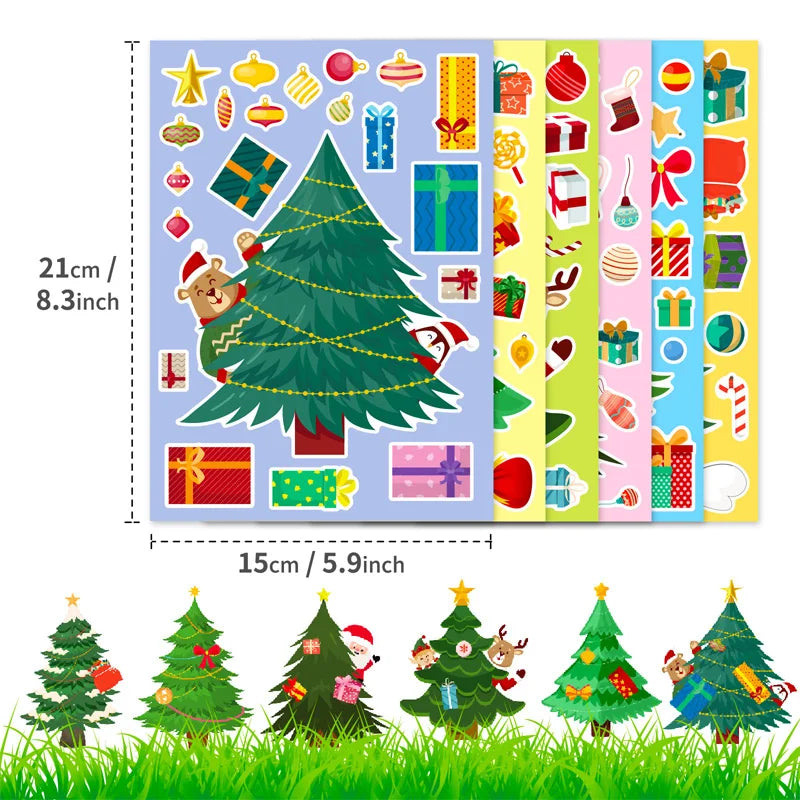 DIY Weihnachtsbaum Sticker Set – Kreatives Basteln für Kinder