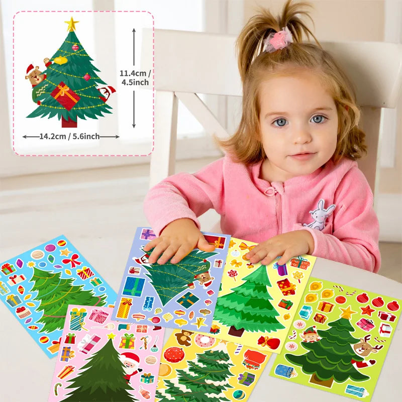 DIY Weihnachtsbaum Sticker Set – Kreatives Basteln für Kinder