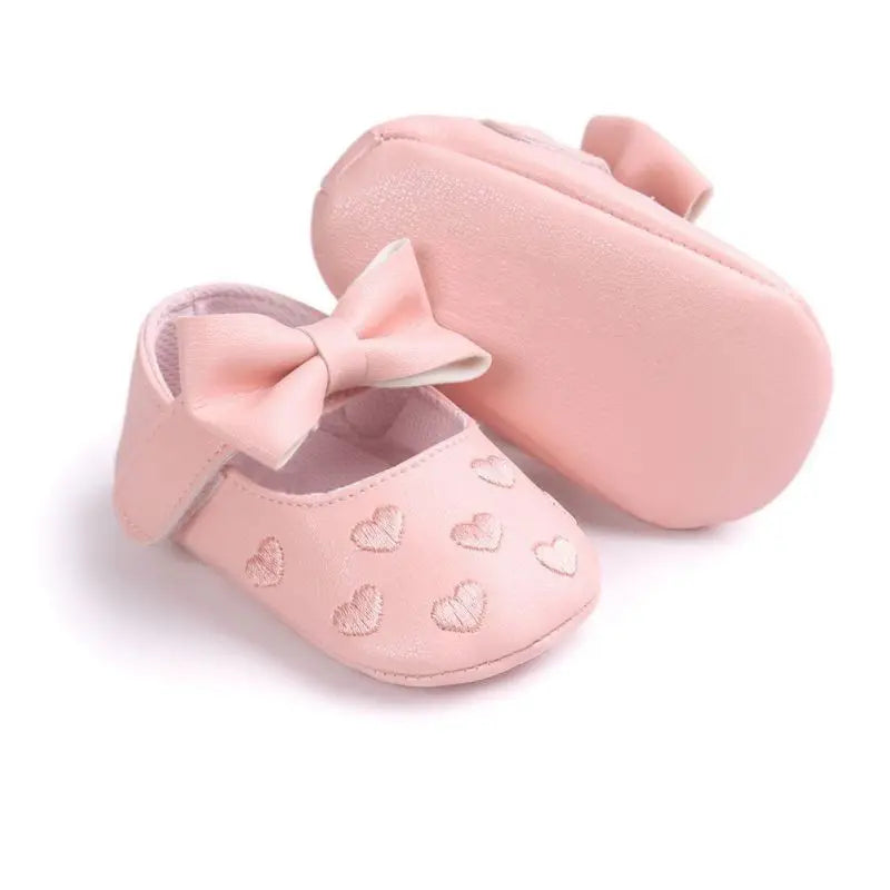 Anti-Rutsch Baby Schuhe – Weiche Krabbelschuhe mit Schleife für Mädchen