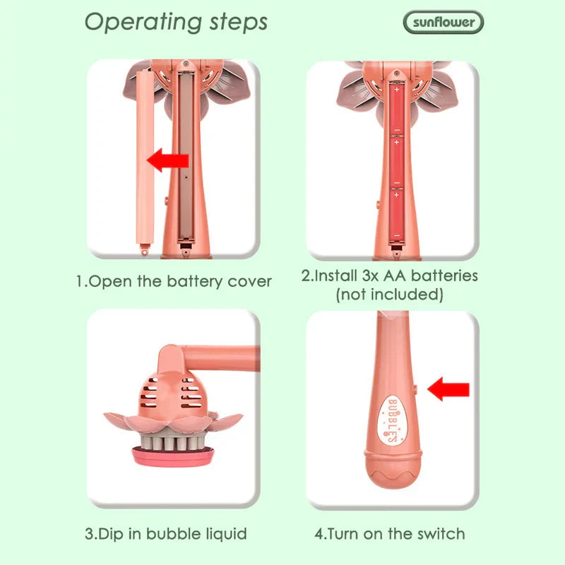 Seifenblasenparty Seifenblasenblume für Kinder – Bunte Blasenblume zum Spielen