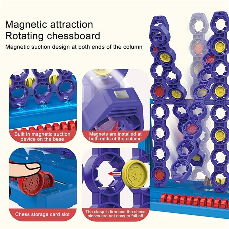 Rotierendes Vier Gewinnt Spiel - Spaß für Jung und Alt