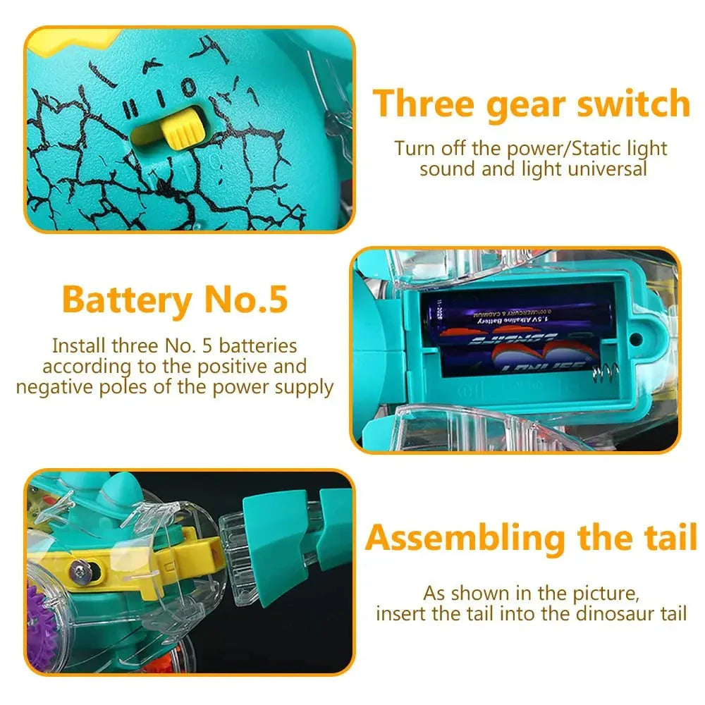 Leuchtende Dino-Abenteuer – Spielzeug Dino mit Musik und Lichtern