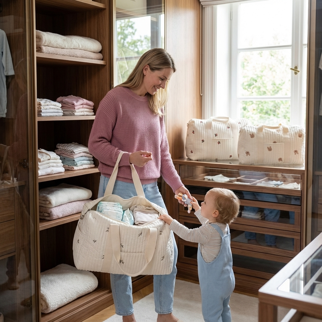 Große Mammi Baby Tasche - Platz für alles was Mütter brauchen!