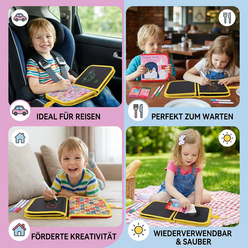 Tragbares Wiederverwendbares Malbuch für Kinder