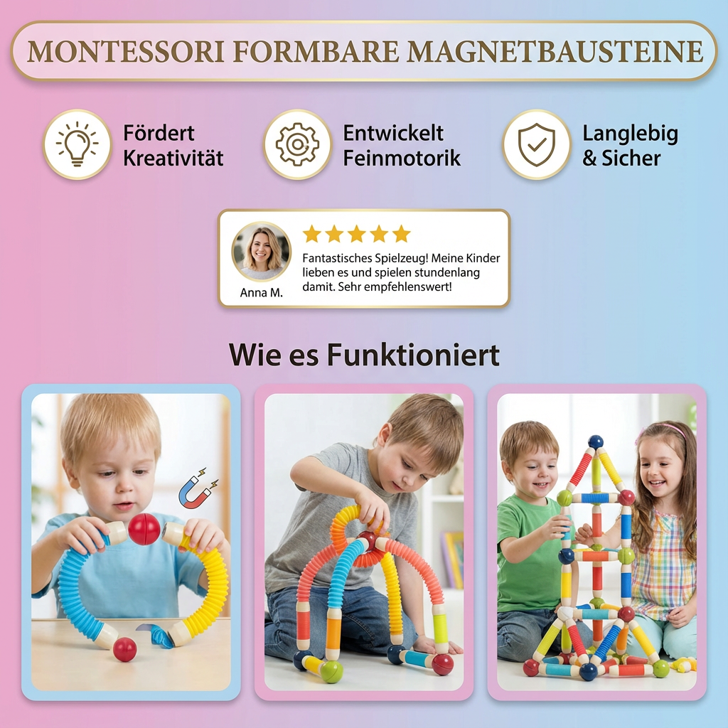 Montessori Formbare Magnetbausteine