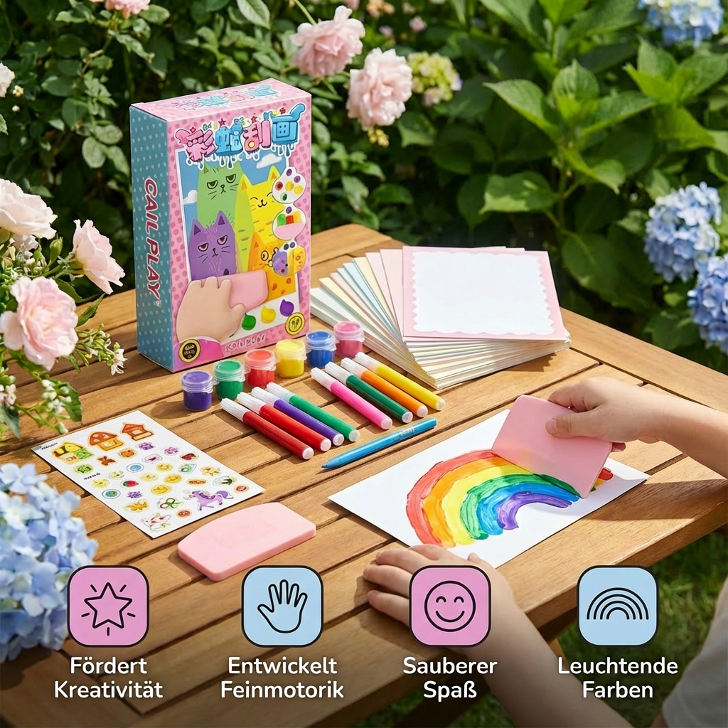 Kreatives Regenbogen Farben Schmierkunst Set