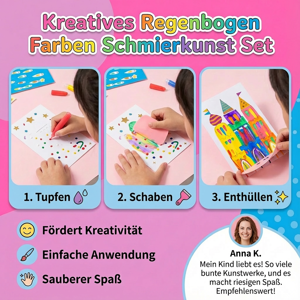 Kreatives Regenbogen Farben Schmierkunst Set