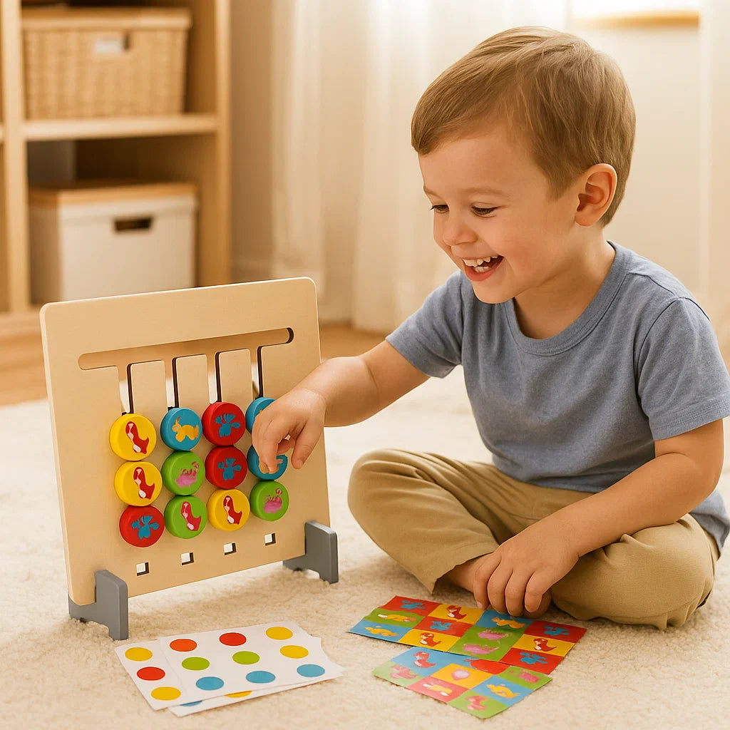 Montessori Zuordnungs Farbenmuster Spiel aus Holz