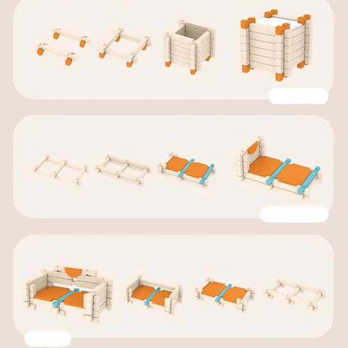 Montessori Holz-Baustein Set – Natürliches Stapel- und Konstruktionsspielzeug