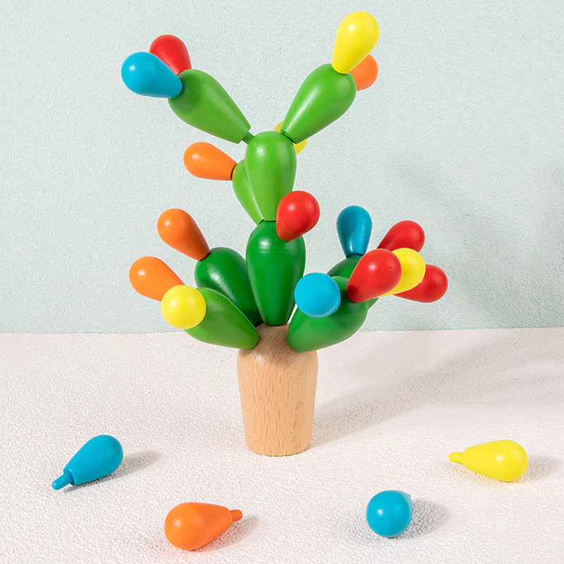 Balancier-Spaß – Kaktus Stapelspiel Aus Holz